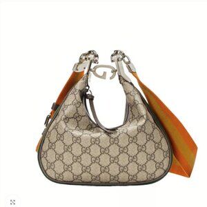 Gucci Coated canvas brown small Attache cross body bag